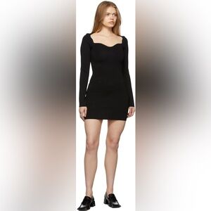 Nanushka Black Knit Fitted Marina Dress Size Medium